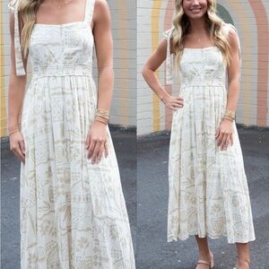 Elegant Cream Midi Dress